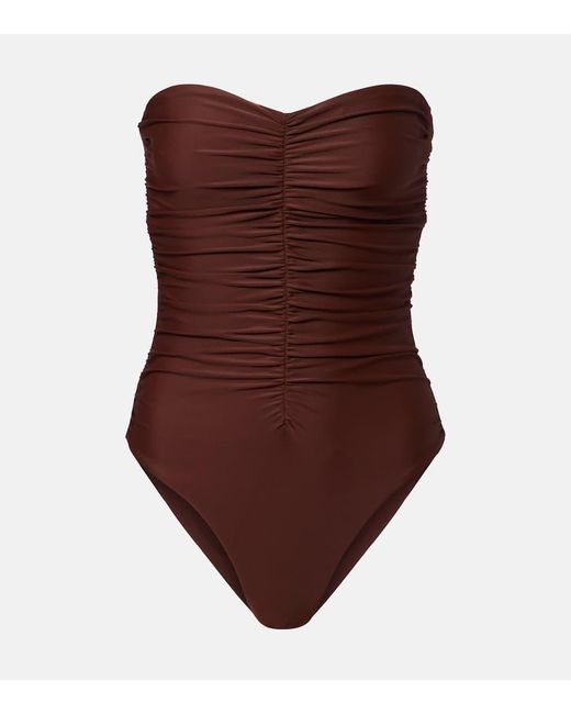 JADE Swim Brown Yara Ruched Swimsuit