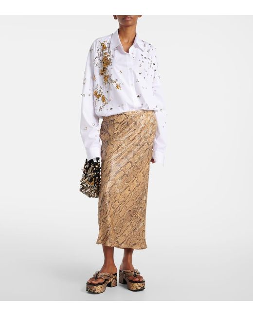Dries Van Noten Natural Bleistiftrock Mit Pailletten