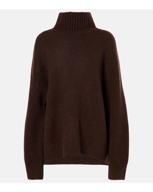 Lisa Yang Brown Elwinn Cashmere-Blend Turtleneck Sweater