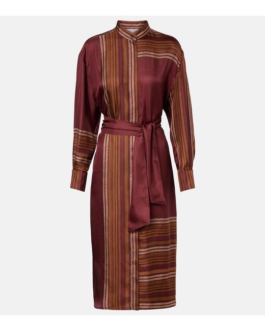 Max Mara Red Pietre Printed Silk Wrap Dress