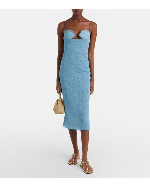 Oseree Blue Lumiere Midi Dress