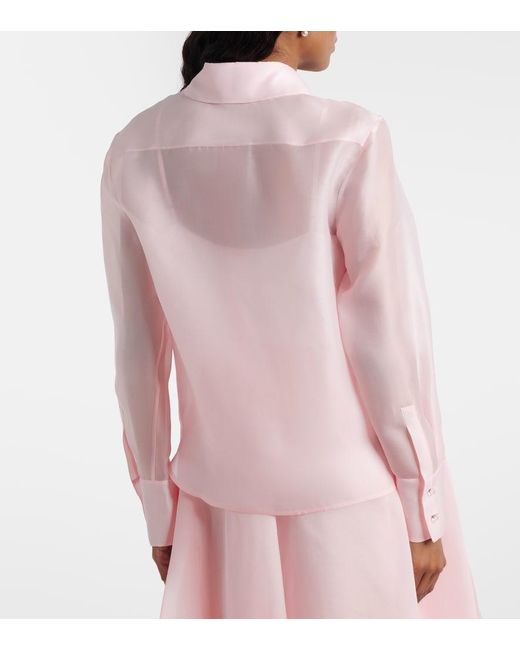 Max Mara Pink Agi Crystal-Embellished Silk Shirt