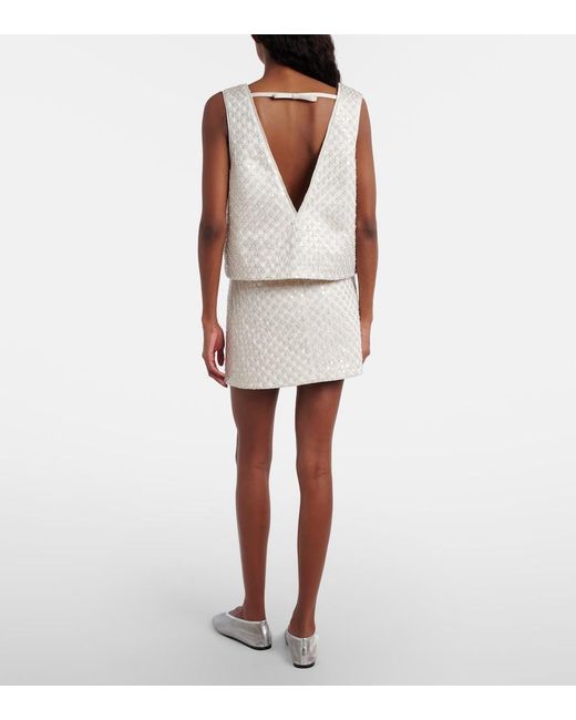 Dorothee Schumacher White Sparkling Statement Sequined Miniskirt
