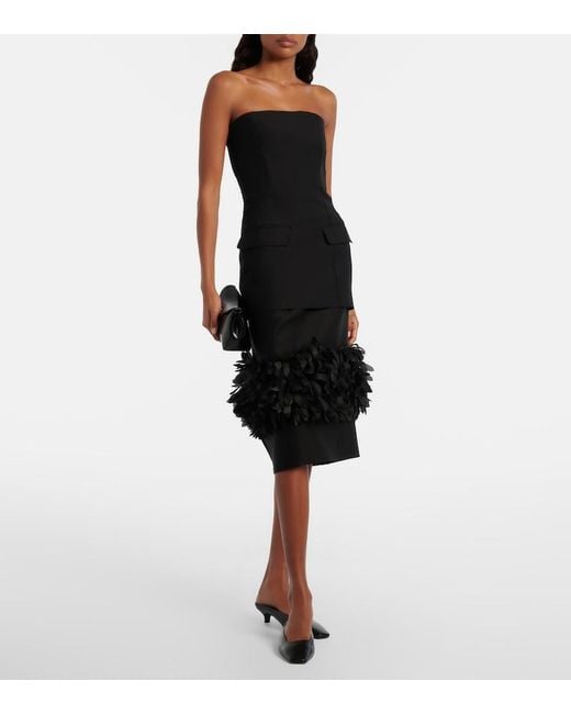 Totême Black Wool And Silk Crepe Top