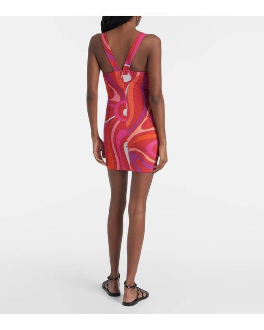 Emilio Pucci Red Iride Printed Minidress