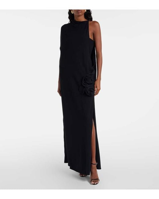 Magda Butrym Black Caped Asymmetric Gown