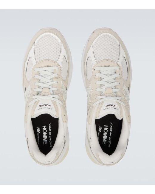 Comme des Garçons White X New Balance 2010 Leather-Trimmed Sneakers for men