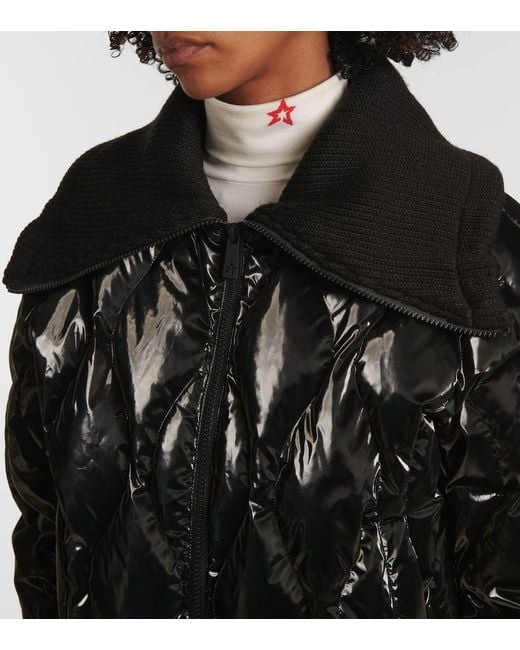 Perfect Moment Black Carving Quilted Down Ski Jacket
