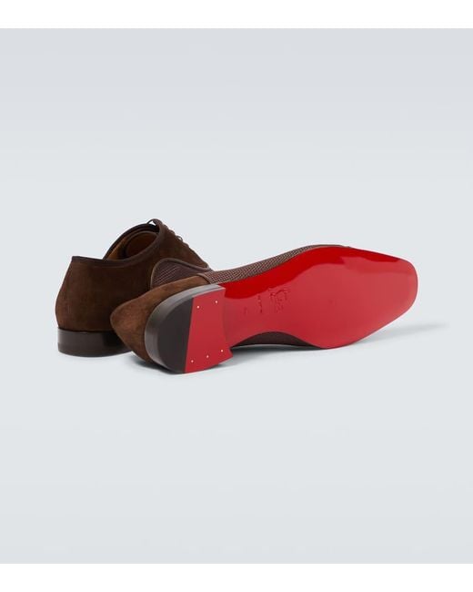 Zapatos Oxford Greggo De Ante Con Piel Christian Louboutin de hombre de color Brown