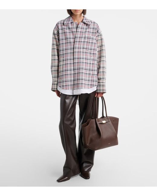 DeMellier London Brown New York Medium Leather Tote Bag