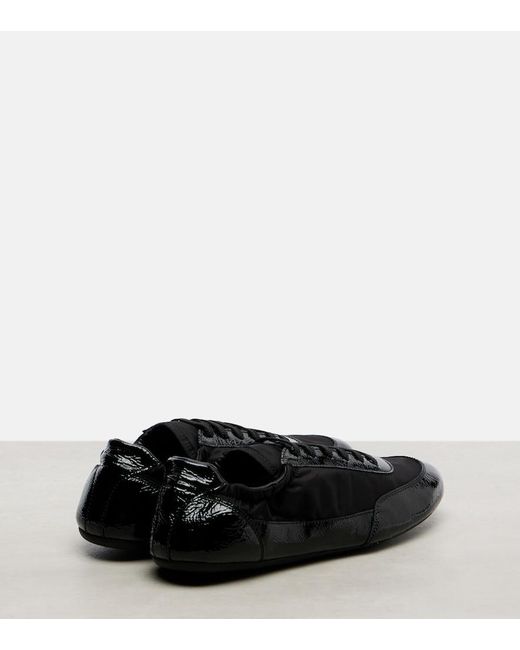 Prada Black Collapse Re-Nylon And Leather Sneakers