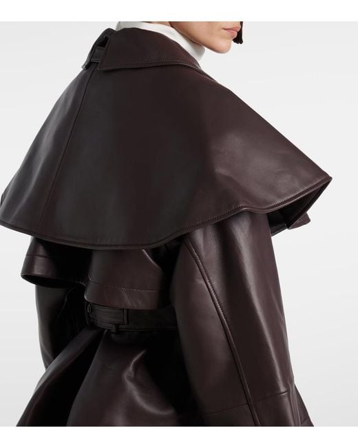 Chaqueta Tim De Piel Con Capa Altuzarra de color Brown