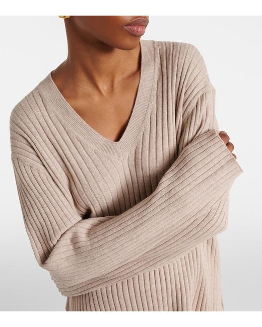 Jardin Des Orangers Brown Ribbed-Knit Cotton And Cashmere Sweater