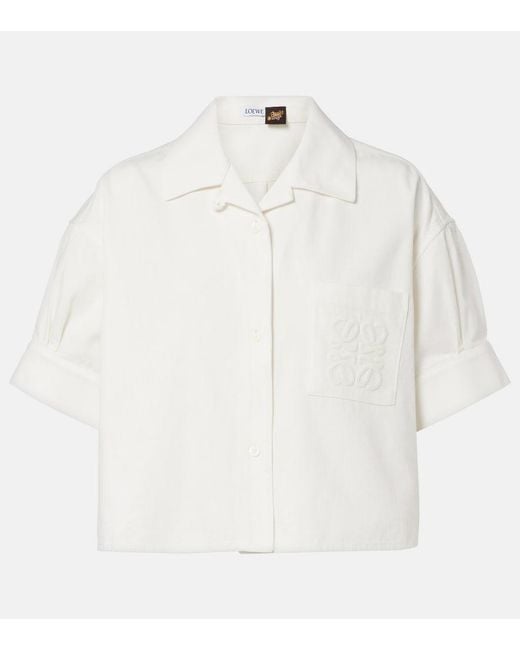Loewe White Paula's Ibiza Anagram Denim Shirt