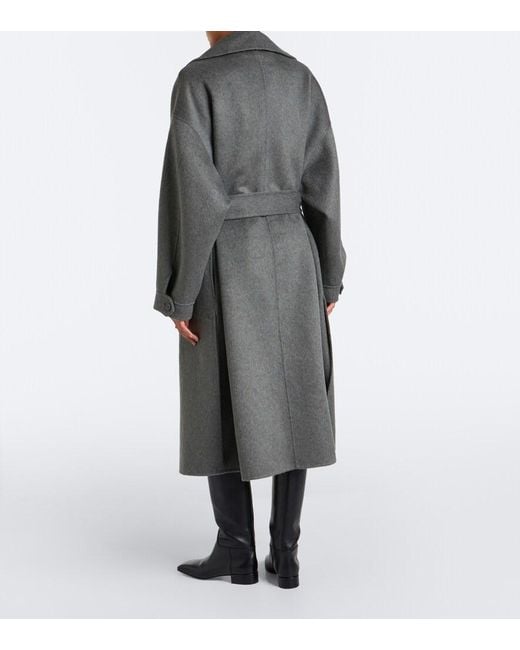Frankie Shop Gray Issen Wool-Blend Wrap Coat