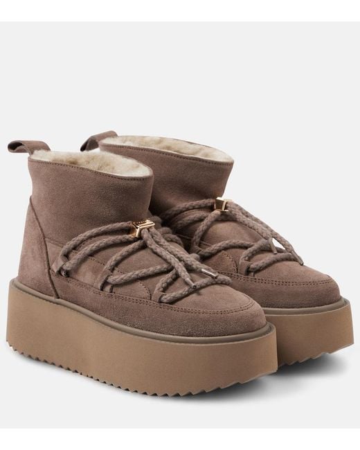 Botas De Nieve Con Plataforma Classic De Ante Inuikii de color Brown