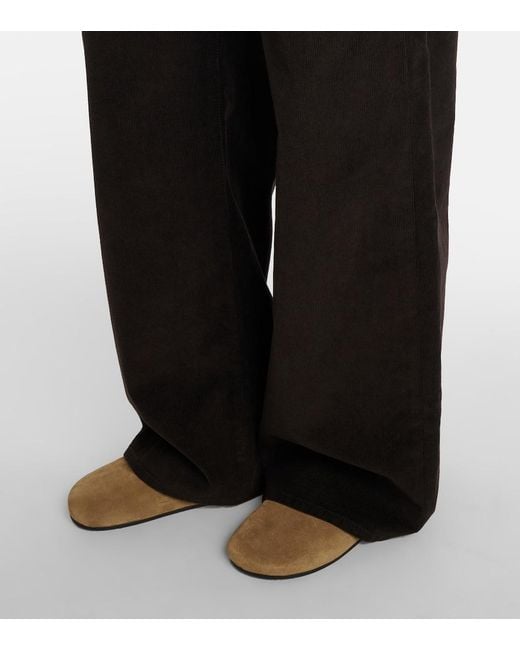 The Row Black Eglitta Cotton Corduroy Straight Pants