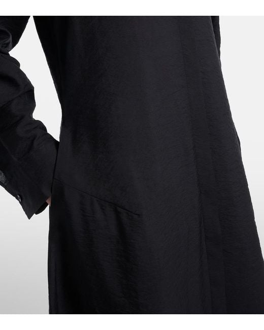 Totême Black Silk-Blend Shirt Dress