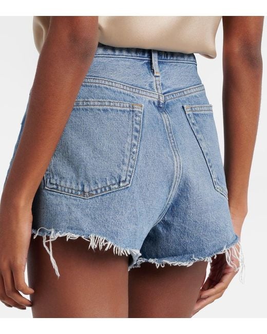 Agolde Blue Parker Denim Shorts