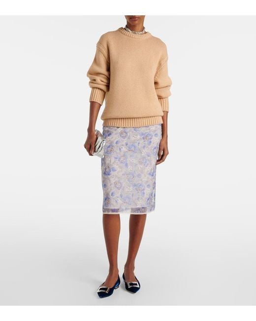 Roger Vivier Blue Velvet Ballet Flats