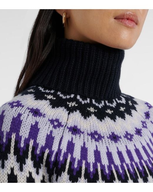 Bogner Blue Ingrid Jacquard Cashmere Turtleneck Sweater