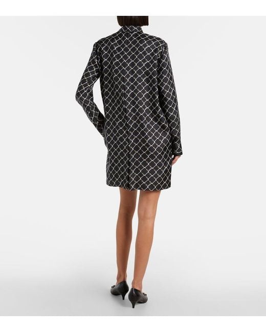 Gucci Black Bedrucktes Minikleid Aus Seide