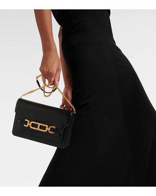 Tom Ford Black Small Leather Shoulder Bag