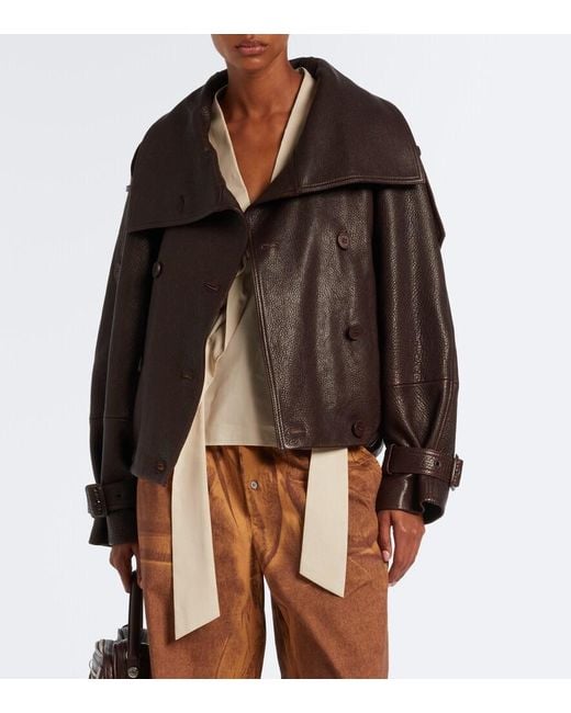Acne Black Cropped Leather Jacket