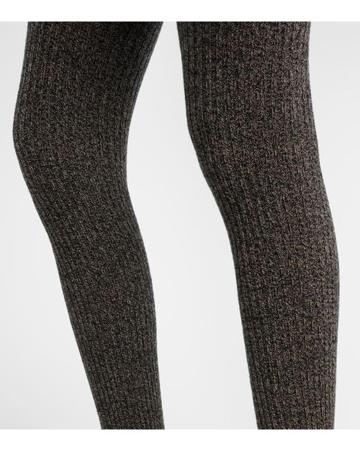 Max Mara Brown Cashmere And Wool-Blend Tights