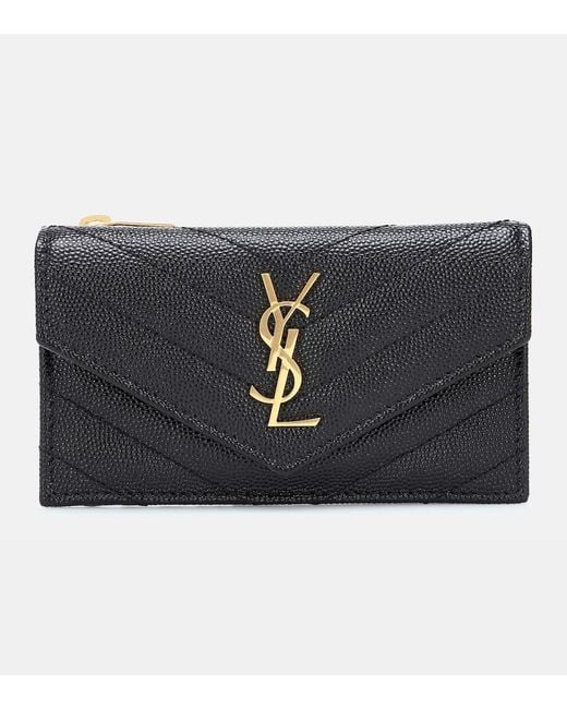 Saint Laurent Black Monogram Leather Card Holder