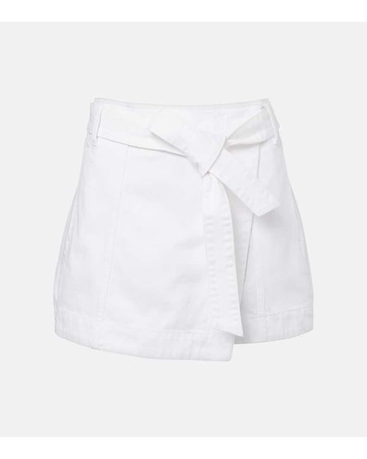 Veronica Beard White Agee Cotton-Blend Skort