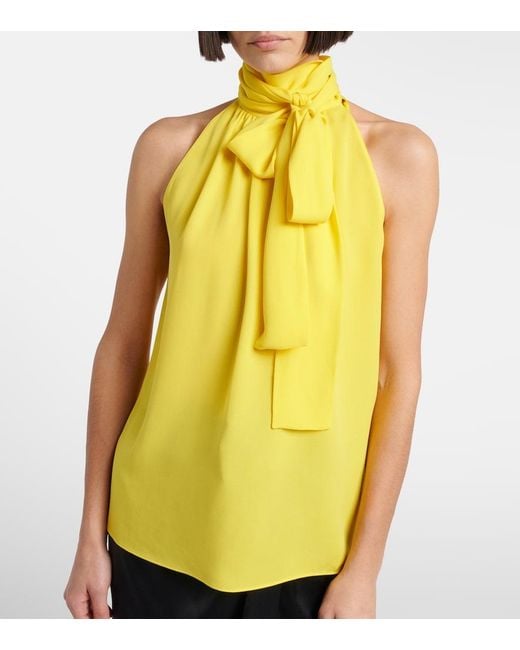 Valentino Yellow Silk Georgette Blouse