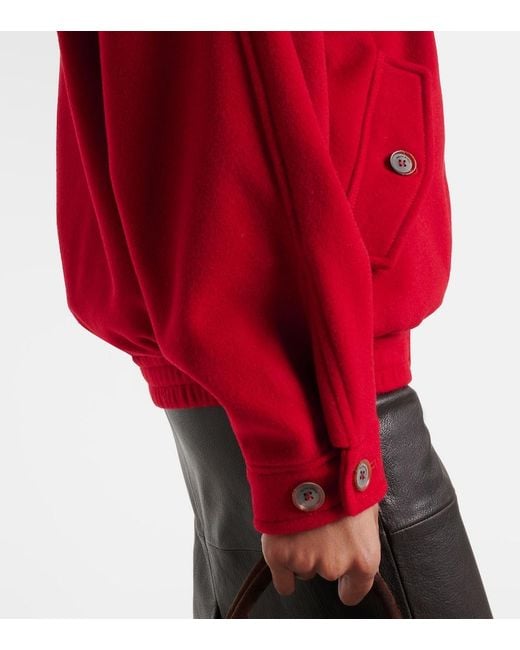 Magda Butrym Red Wool Bomber Jacket