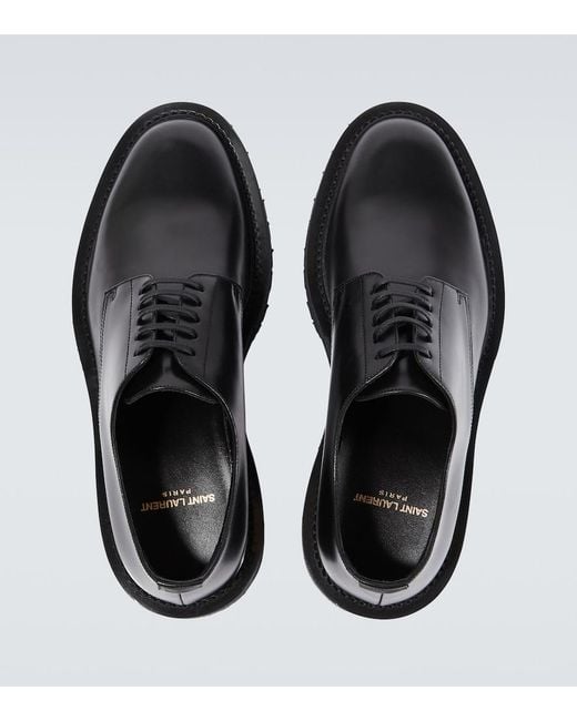 Saint Laurent Black Army Leather Derby Shoes for men