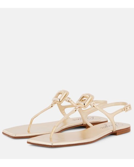Roger Vivier White Viv' By The Sea Leather Thong Sandals