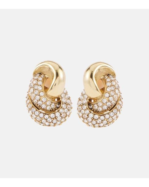 Oscar de la Renta Metallic Love Knot 2.0 Embellished Clip-On Earrings