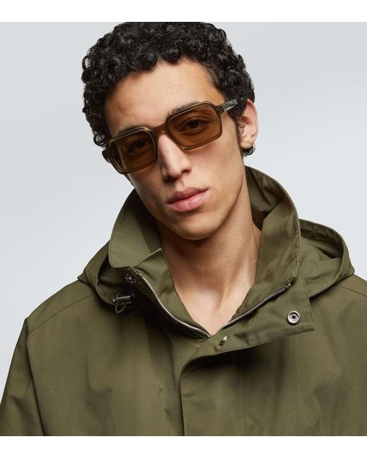 Zegna Brown Square Sunglasses for men