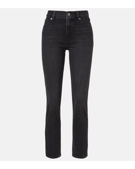 FRAME Blue Borrowed Cropped Straight Jeans
