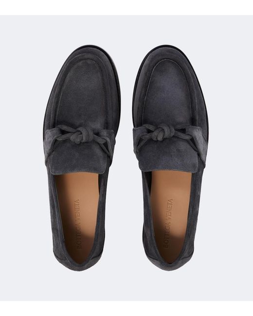 Bottega Veneta Black Astaire Knot Suede Loafers for men
