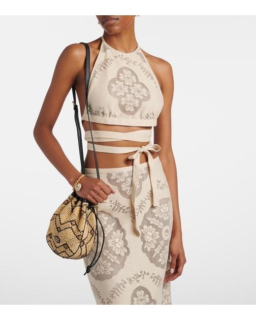 Valentino White Open-Back Cotton-Blend Crop Top