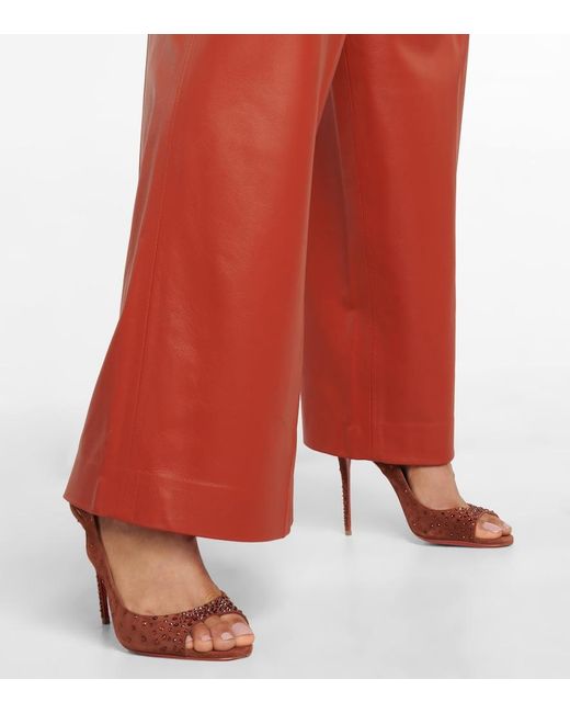 Christian Louboutin Brown Nudes Degrachick Suede Sandals