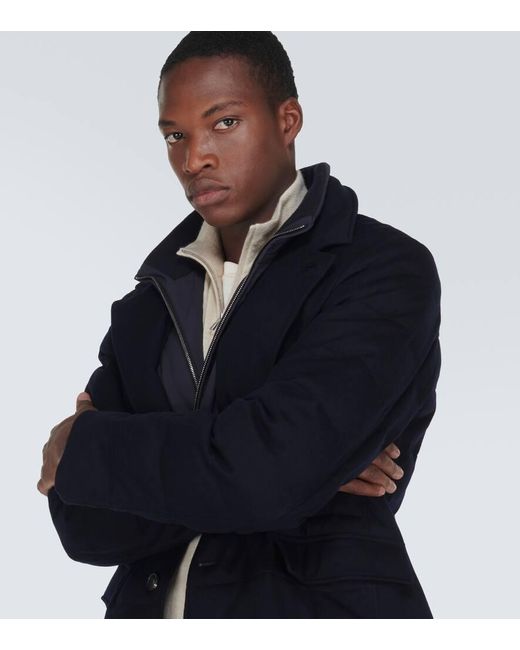 Loro Piana Wattierte Jacke Nama Aus Kaschmir in Blue für Herren