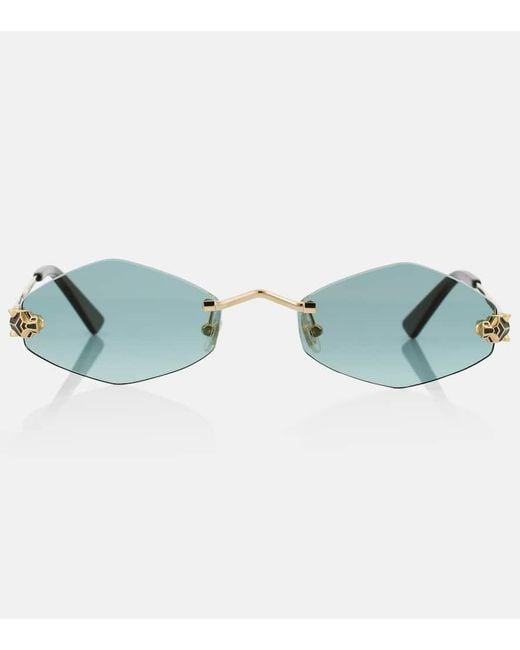 Cartier Blue Panthere De Cartier Round Sunglasses
