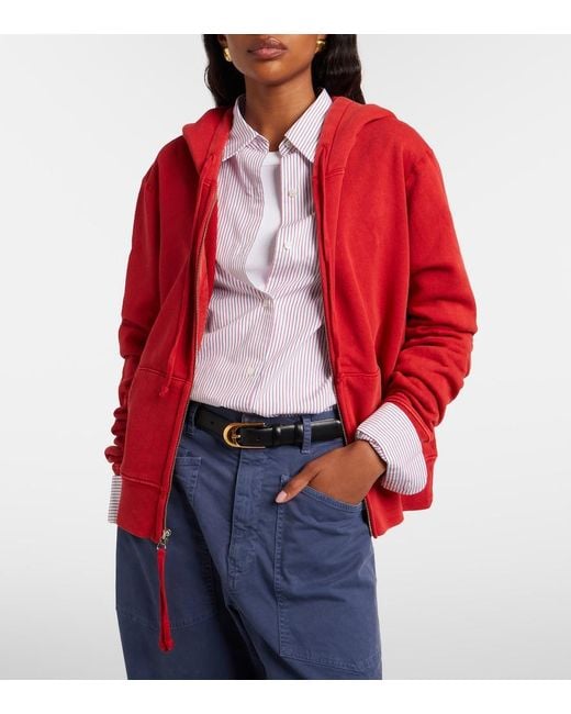 Nili Lotan Red Callie Cotton Hoodie