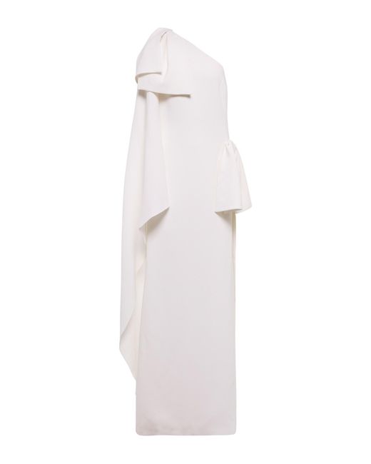 Elie Saab White Bridal One-shoulder Crepe Gown
