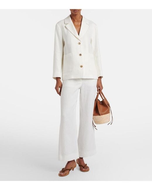 Max Mara White Max Mara Carlotta Linen Blazer