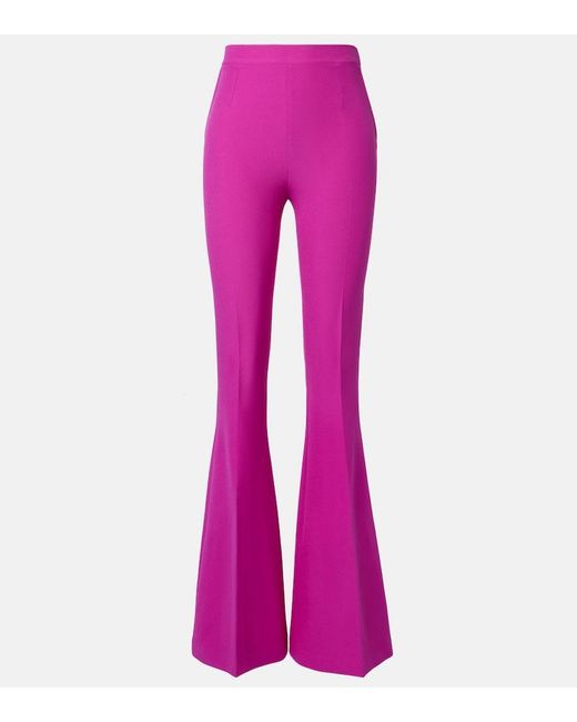 Safiyaa Pink High-Waisted Flared Pants