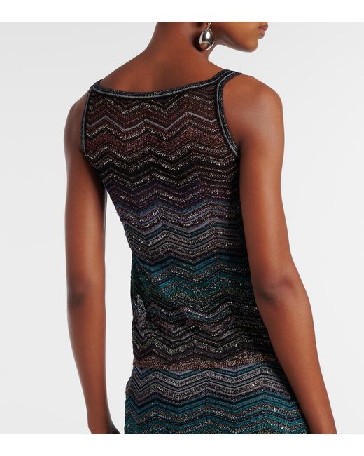 Missoni Gray Zigzag Lame Top