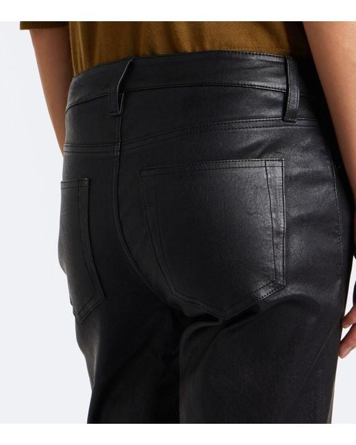 FRAME Black Cigarette Leather Slim Pants