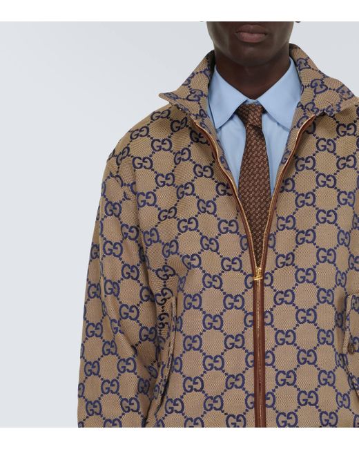 Veste Zippée En Toile GG jumbo Gucci pour homme en coloris Brown